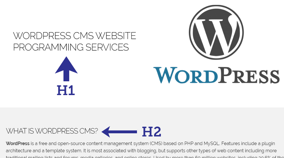 Use of H1 and H2 Tags